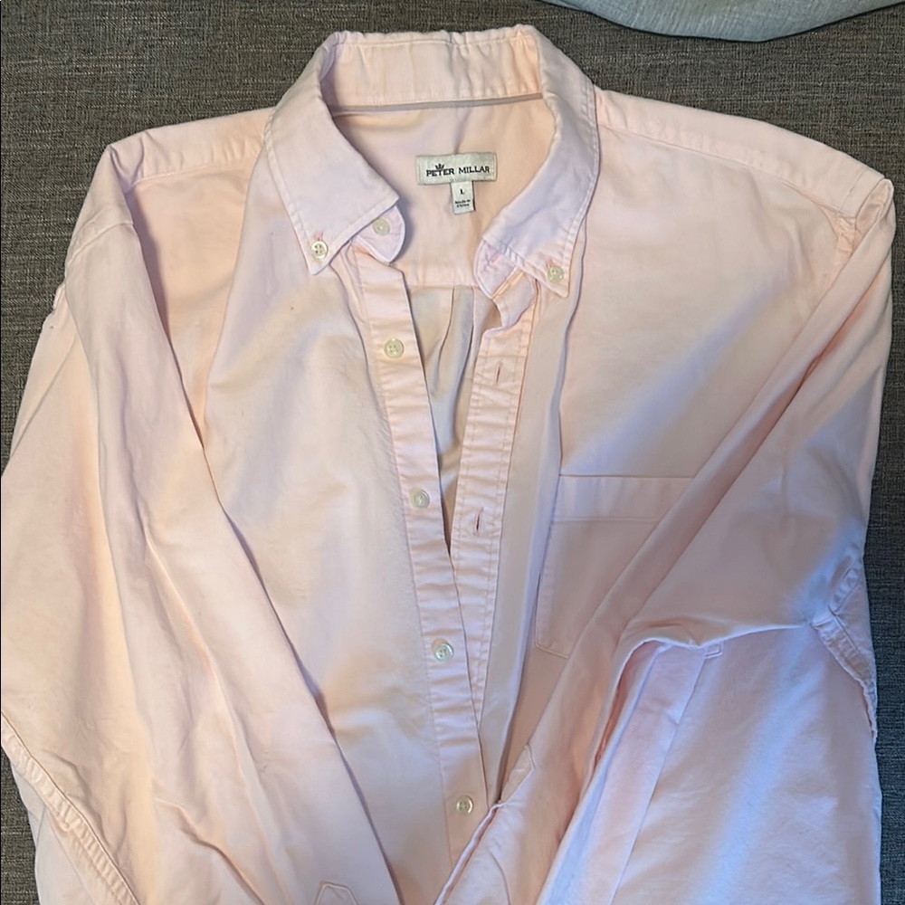 Peter Millar Men's Light Pink Casual Shirt